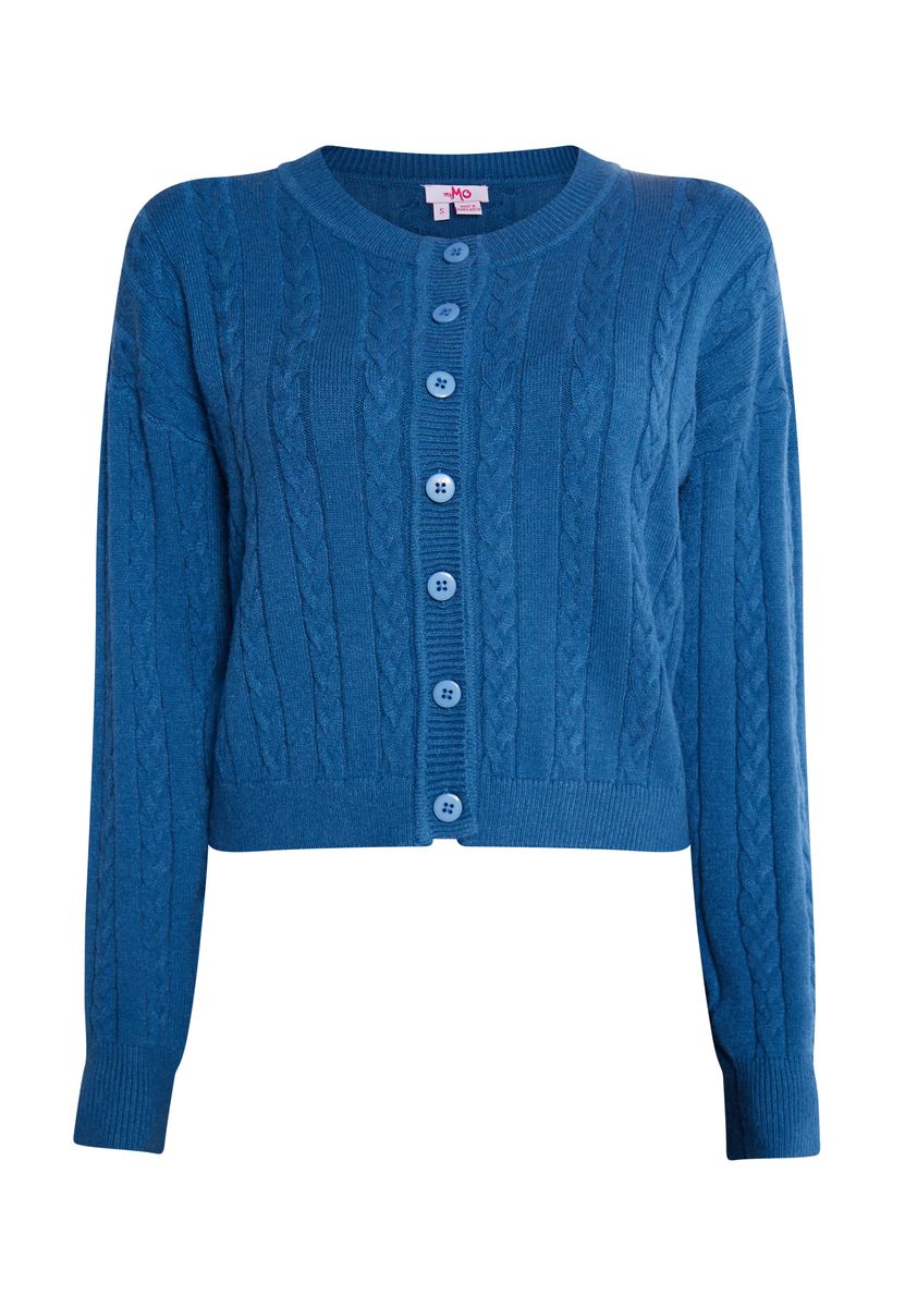 Kurzer Cardigan mit Zopfmuster