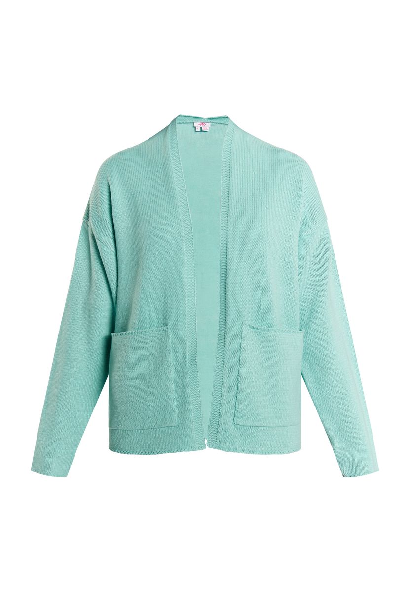 Kurz geschnittene Strickjacke mit Zopfmuster