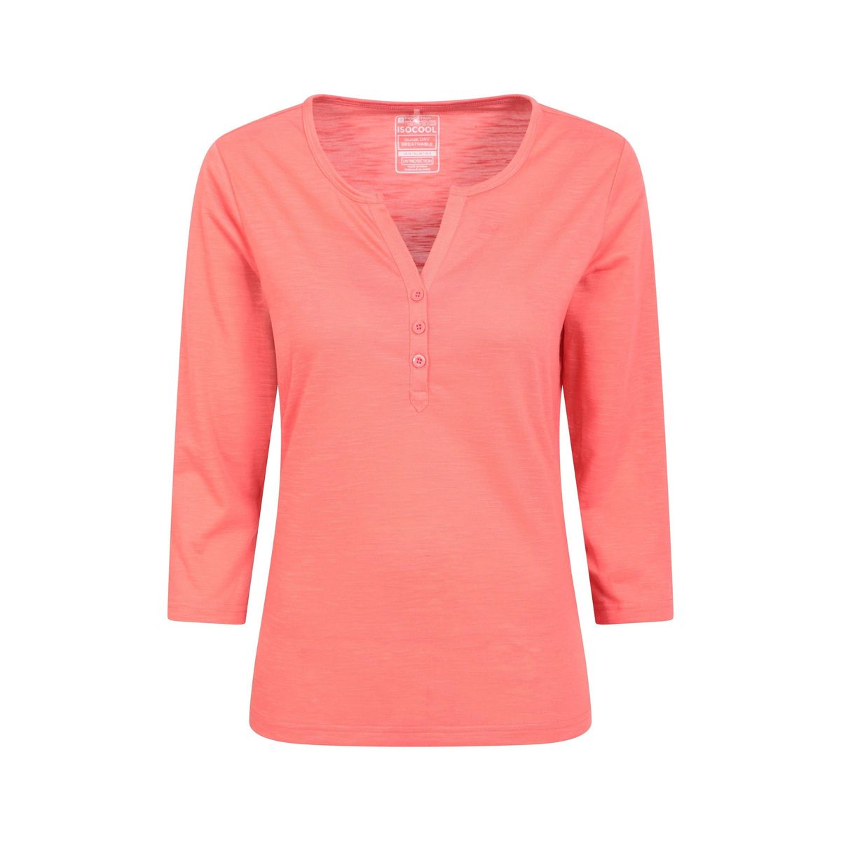 Funktionelles Henley-Top mit Dreiviertelärmeln