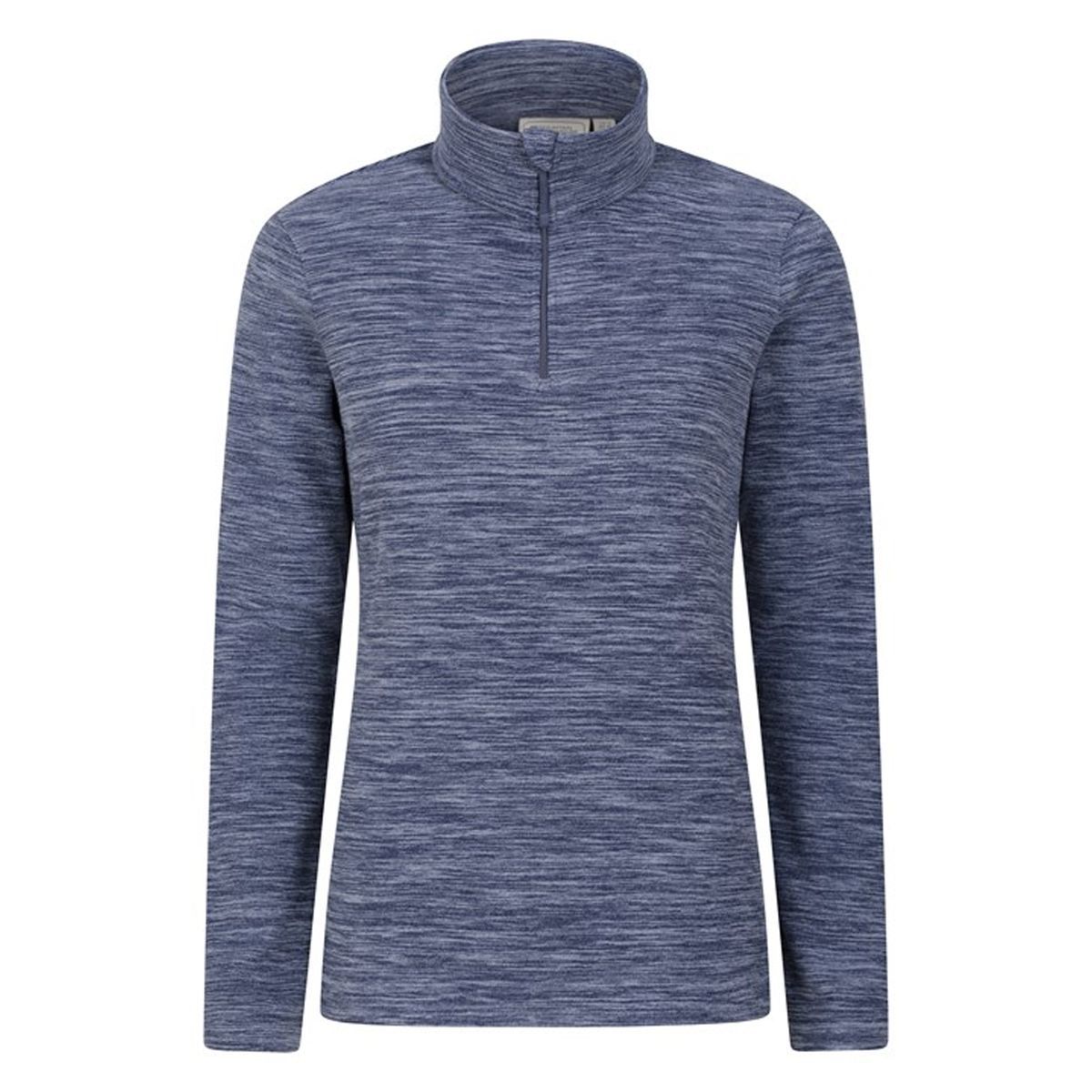Melierter Microfleece-Pullover mit Reißverschluss