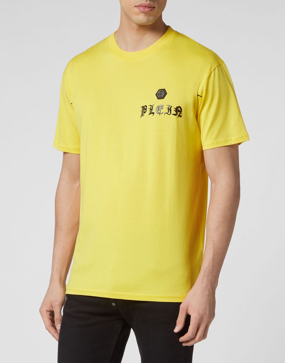 T-Shirt mit bejeweltem Gothic-Logo