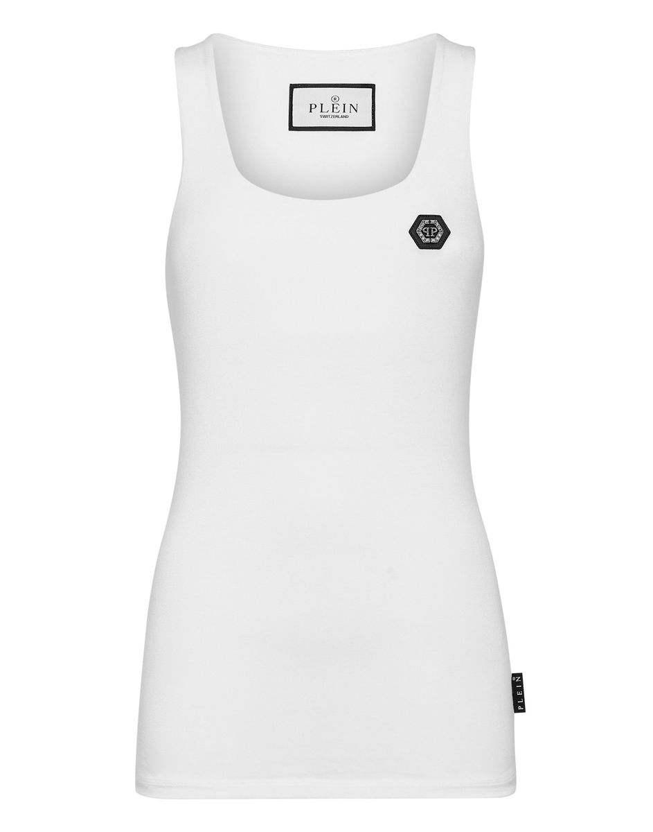 Schlichtes Modal-Baumwoll-Tanktop mit Logo