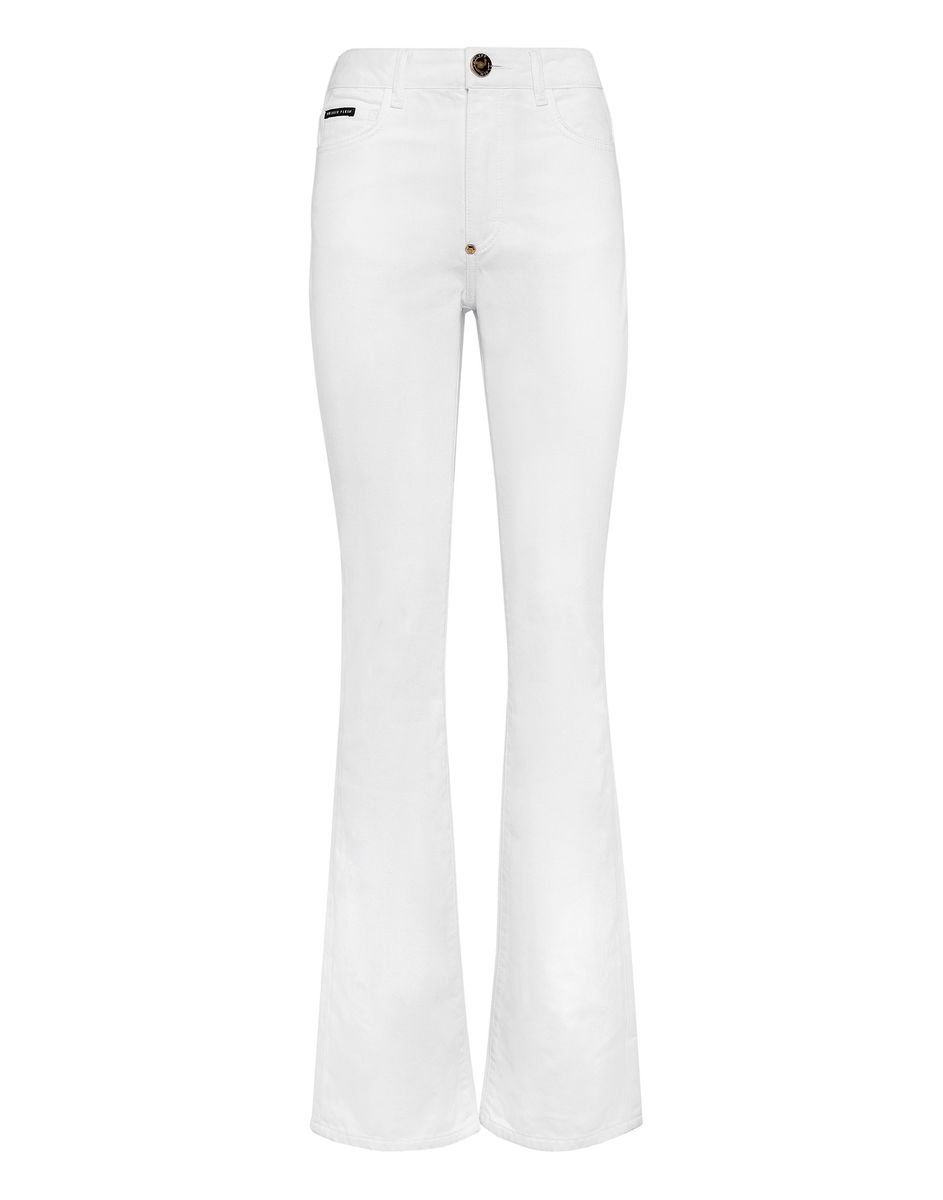 High-Waist-Jeans mit ausgestelltem Bein
