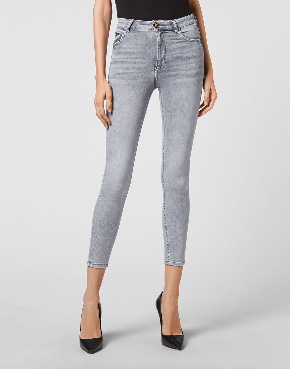 Skinny-Fit-Jeans in Stone-Washed-Optik