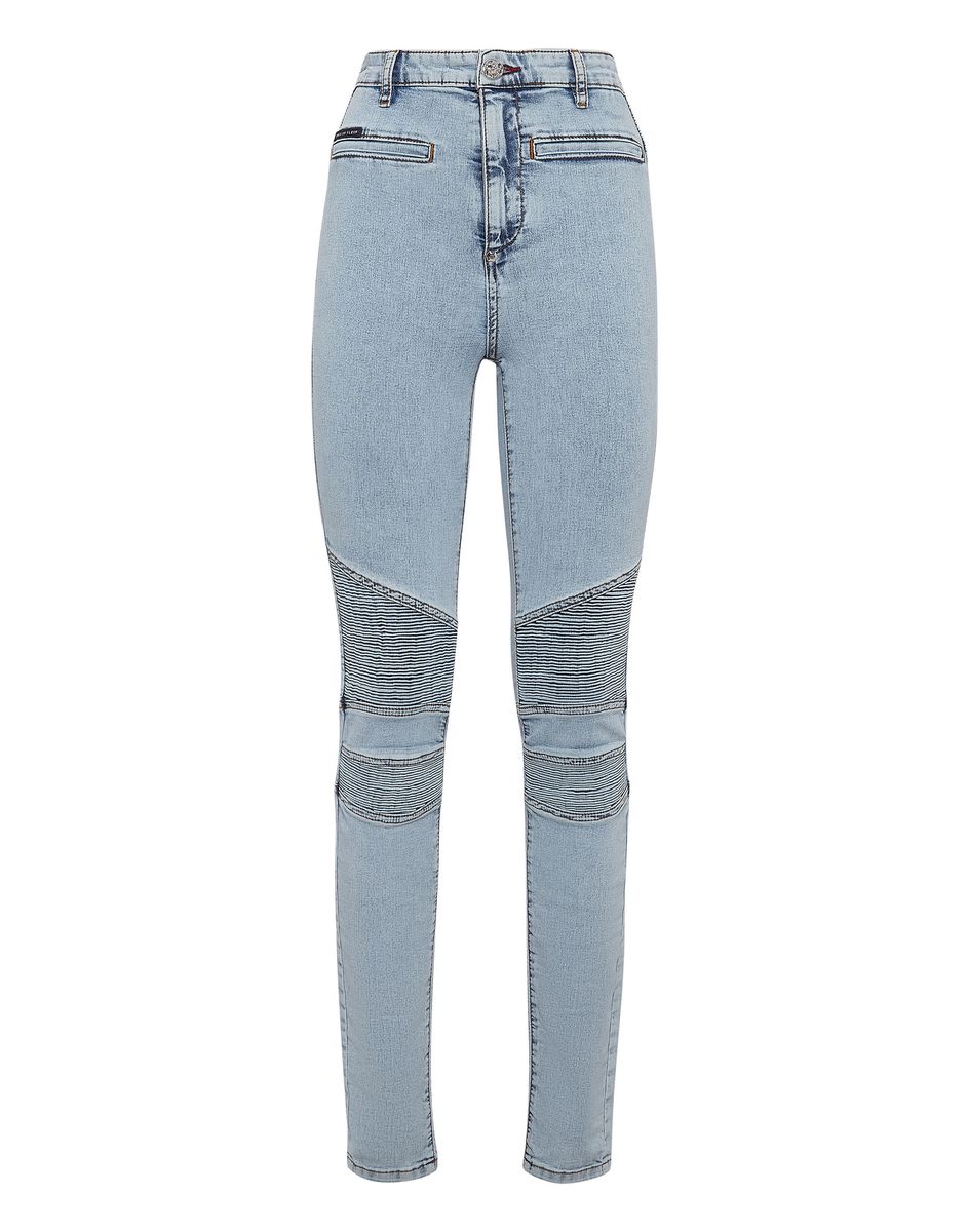 Ikonische Biker-Skinny-Jeans mit Rippenstruktur