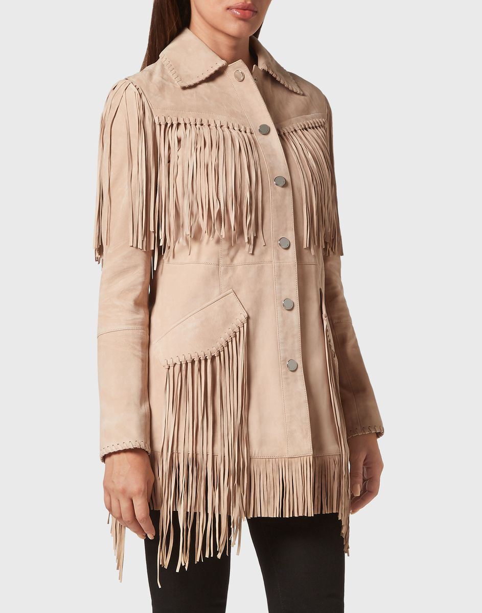 Cowgirl-Inspirierte Wildlederjacke mit Fransen