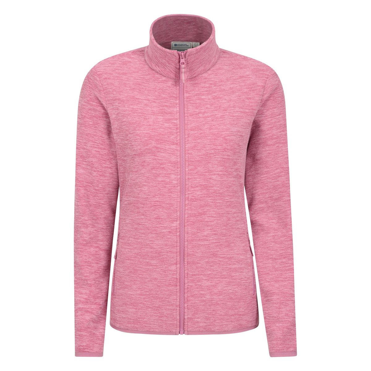 Melange Fleecejacke mit Reißverschluss