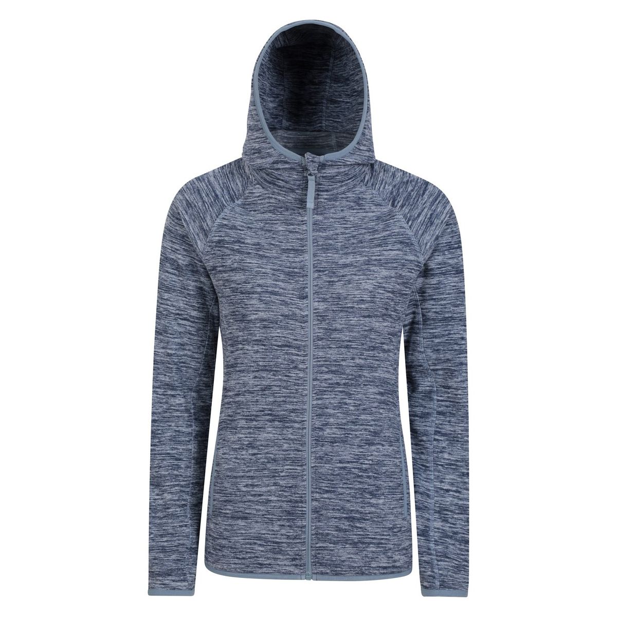 Meliertes Microfleece-Kapuzensweatshirt mit Reißverschluss