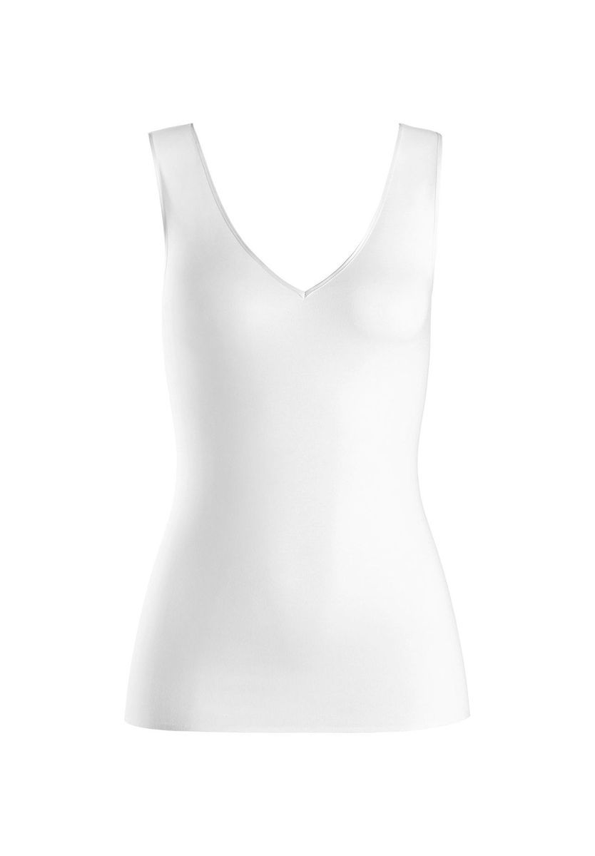 Nahtloses Baumwoll-Tanktop mit V-Ausschnitt