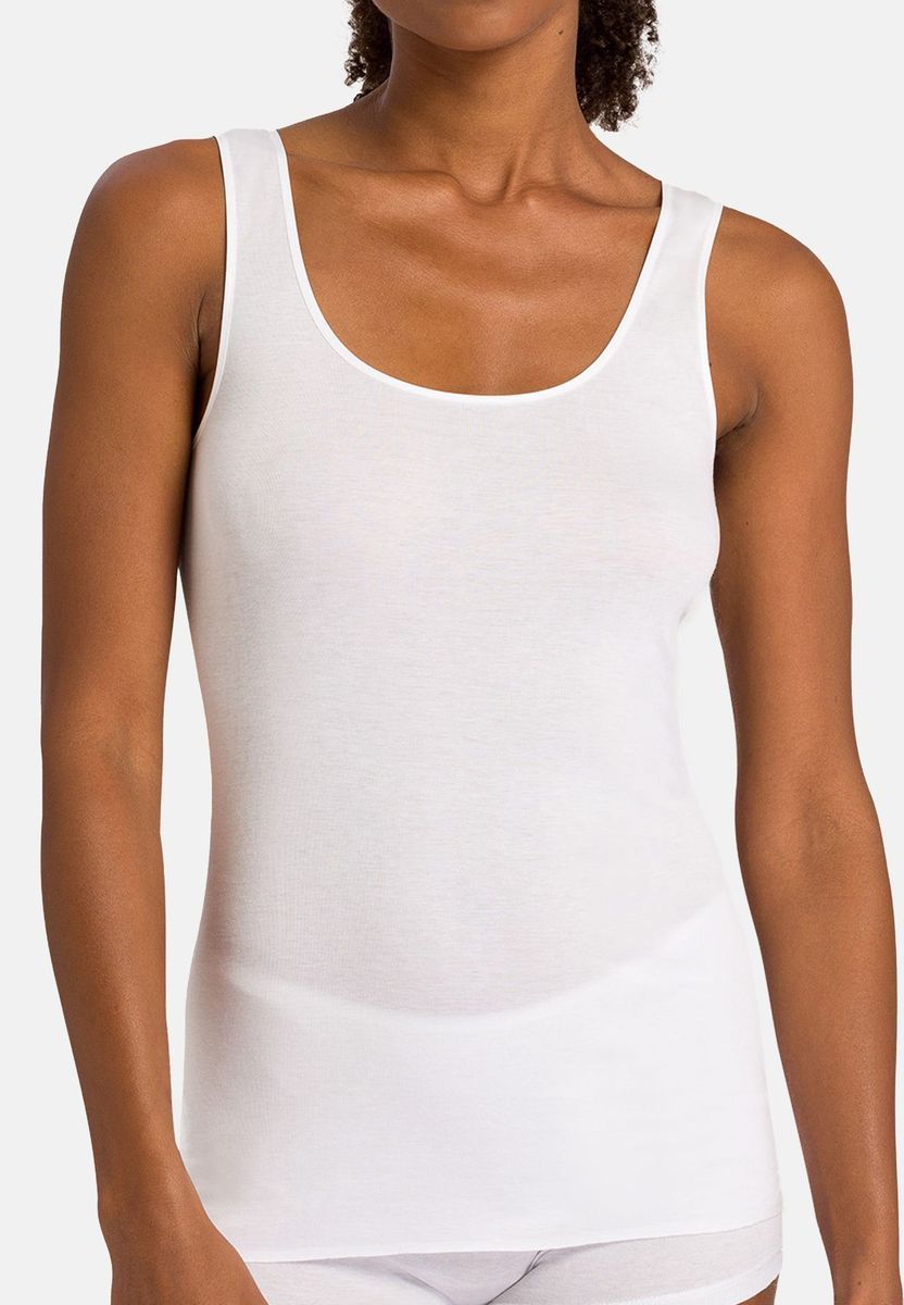 Nahtloses Tanktop aus merzerisierter Baumwolle