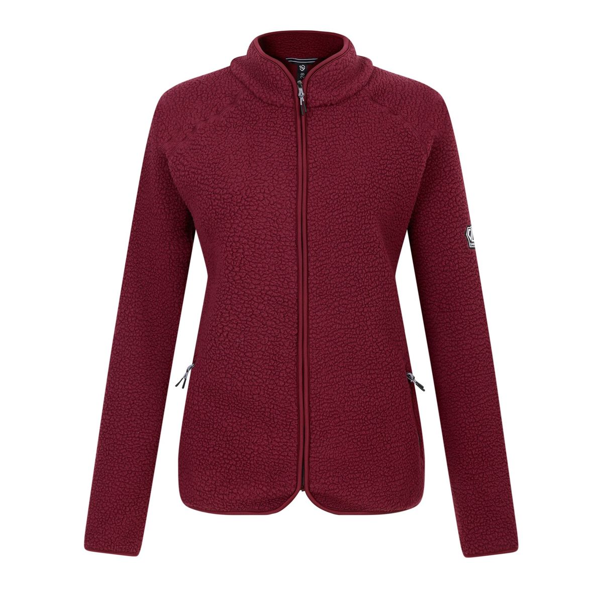 Strukturierte Teddyfleece-Jacke mit Stehkragen