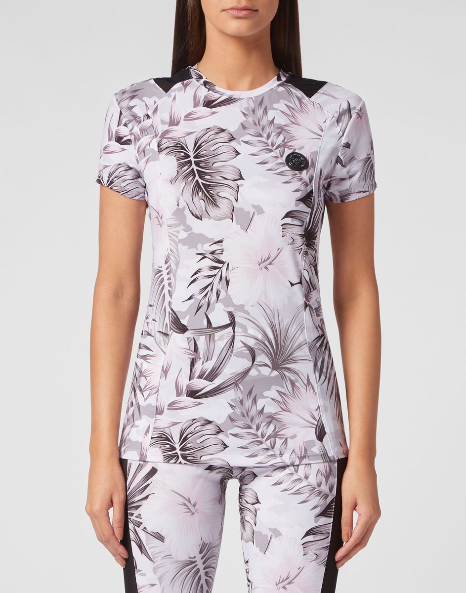 Performance-T-Shirt mit Tropenprint