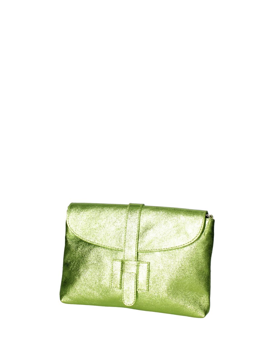 Envelope-Clutch aus Metallic-Leder