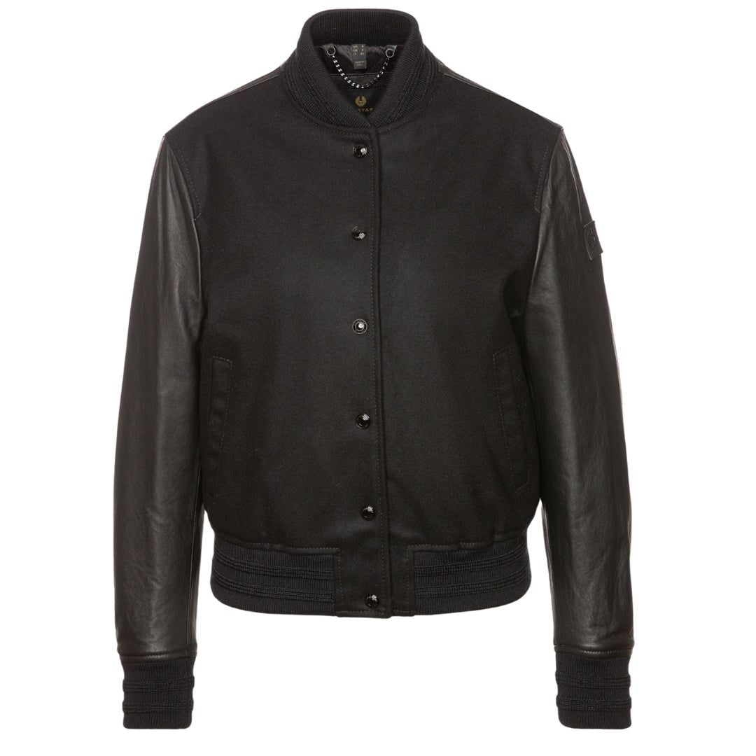 Bomberjacke aus Wollmix und Leder