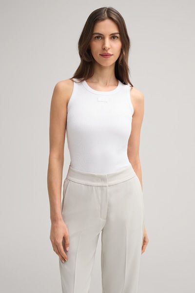 Geripptes Tanktop aus Baumwolljersey