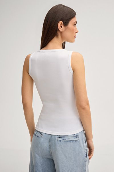 Geripptes Tanktop aus Baumwolljersey