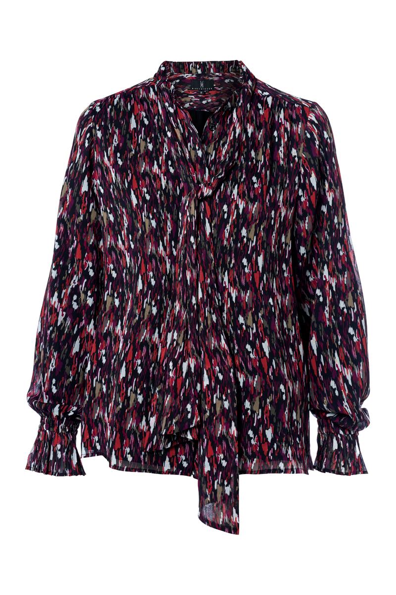 Schluppenbluse mit abstraktem Print