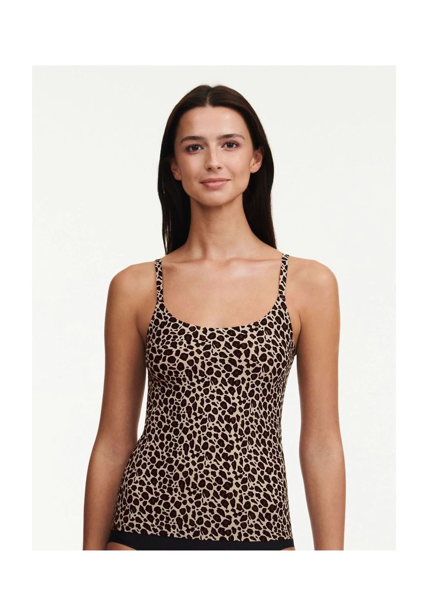 Nahtloses Camisole-Top mit Leopardenmuster