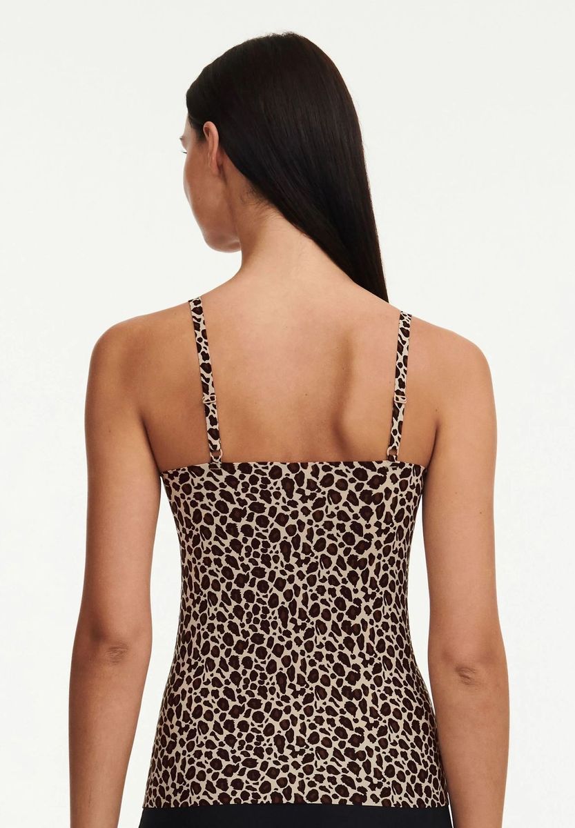 Nahtloses Camisole-Top mit Leopardenmuster