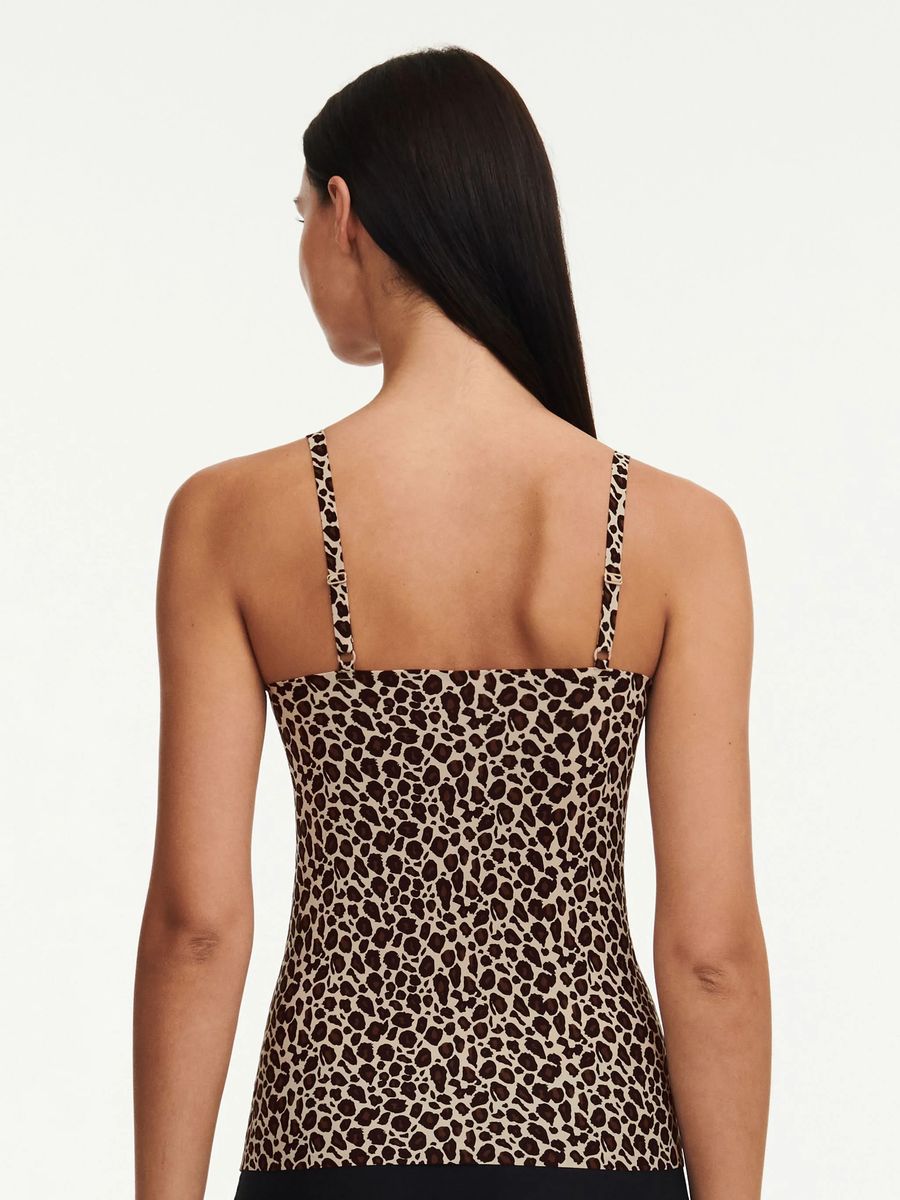 Nahtloses Camisole-Top mit Leopardenmuster