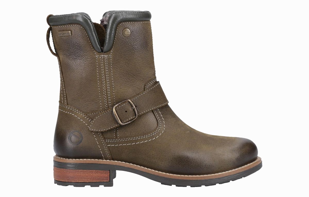 Wasserdichte Biker-Boots mit Kunstfellfutter