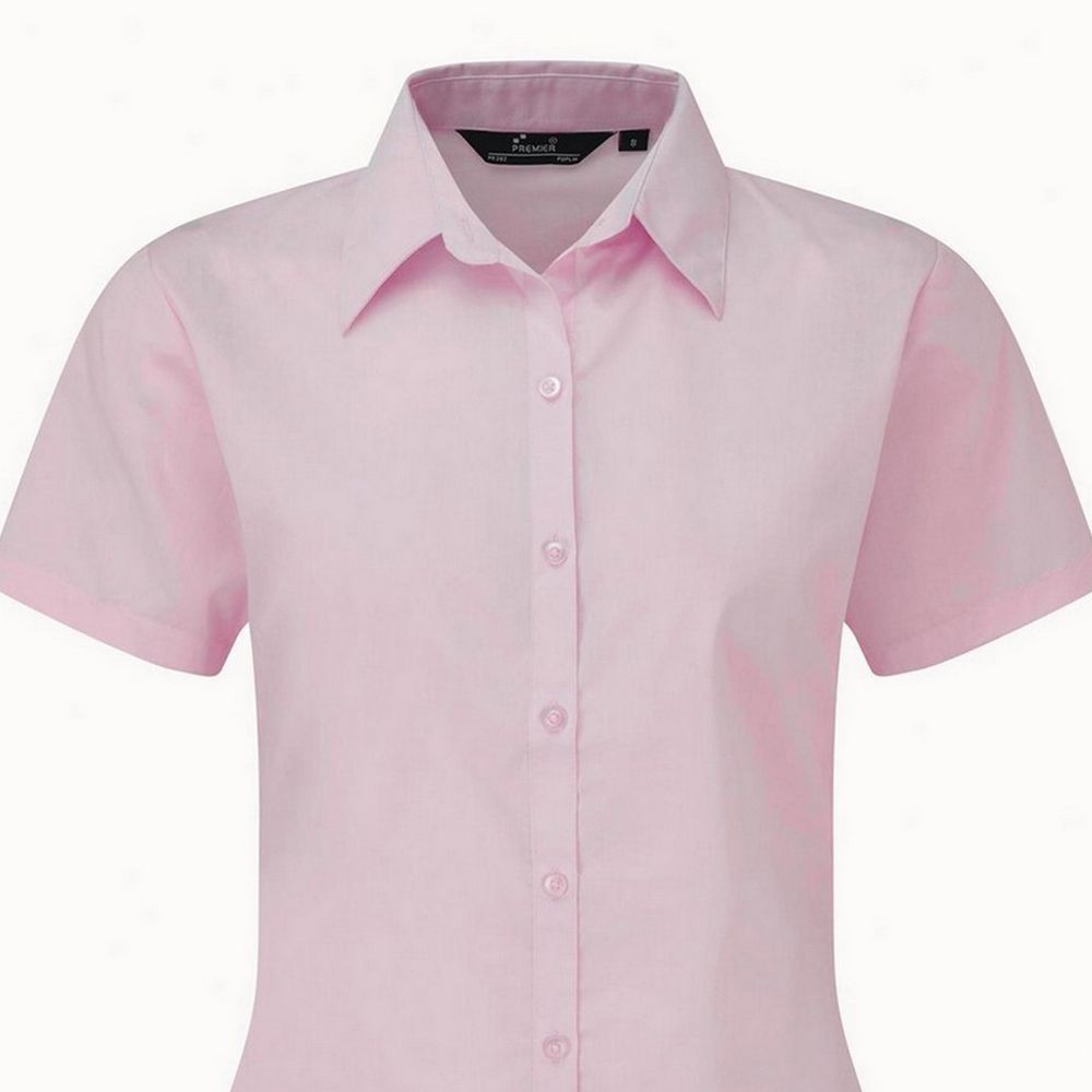 Kurzärmelige Popeline-Business-Bluse