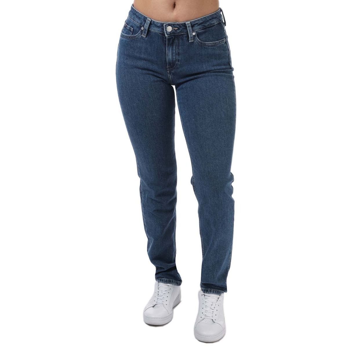 Klassische Mid-Rise Straight Jeans