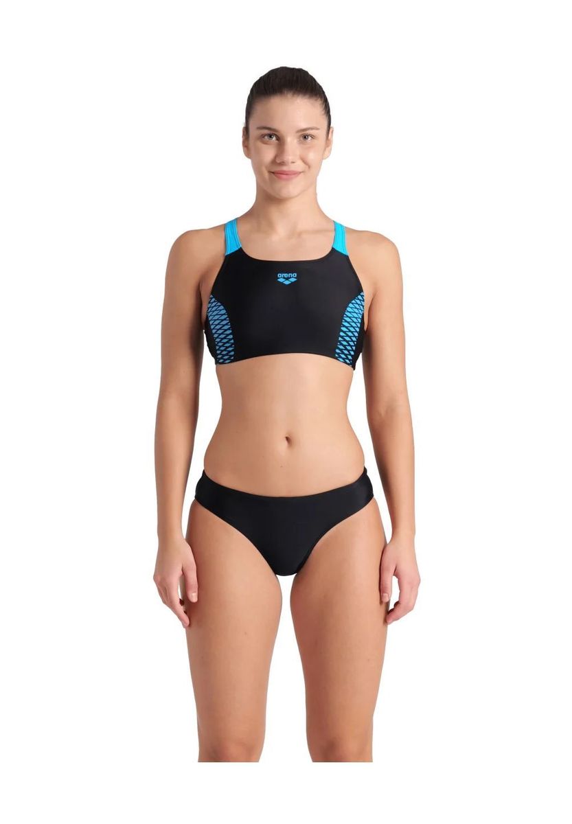 Sportliches Bustier-Bikini mit Ringerrücken