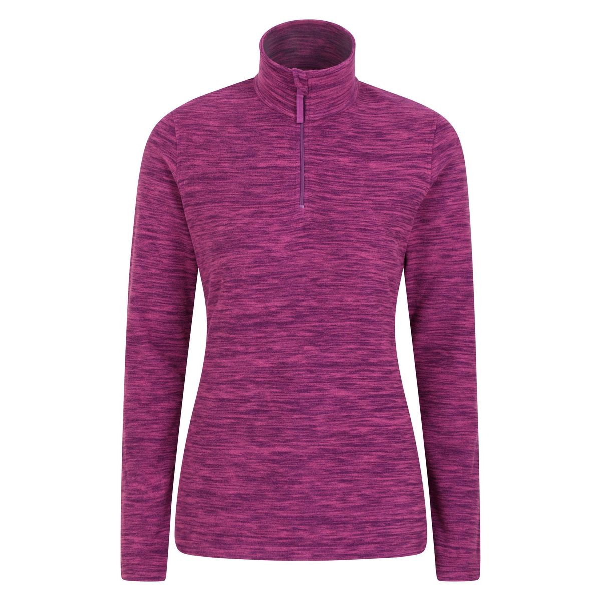 Meliertes Microfleece-Oberteil mit Reißverschluss
