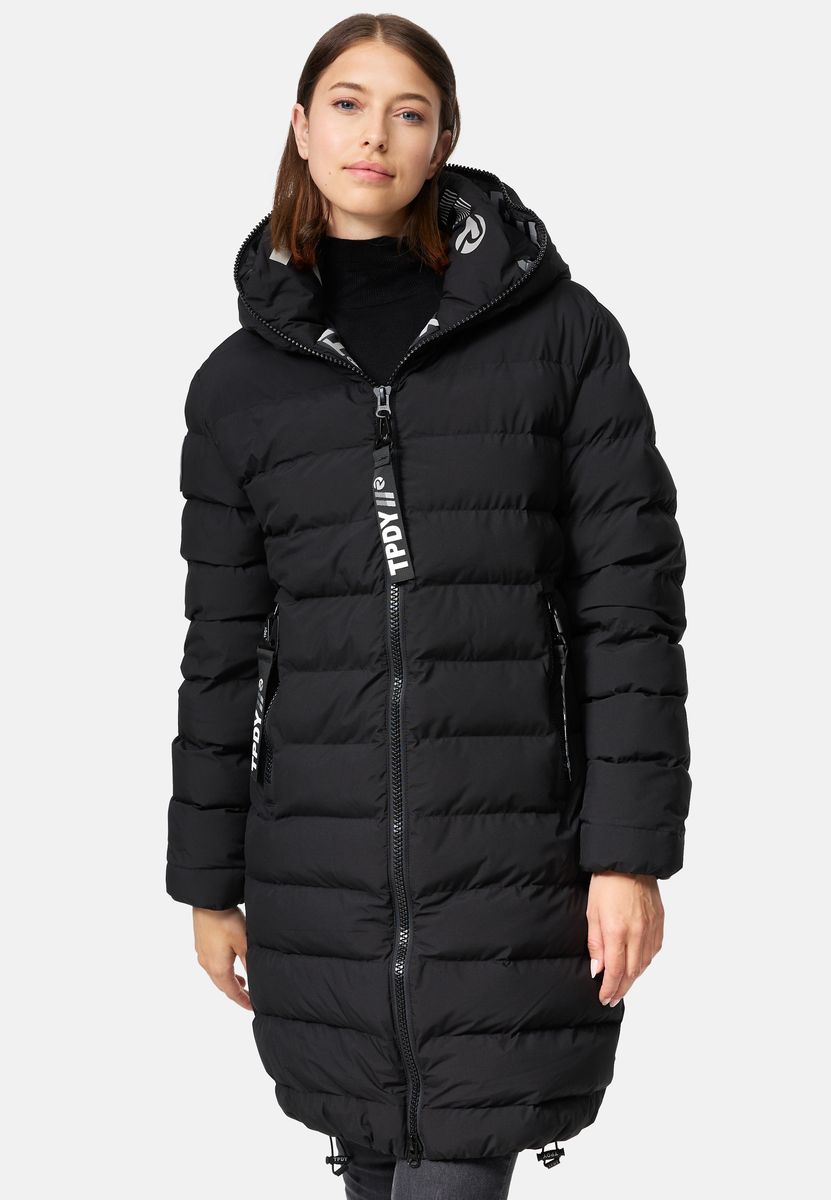 Moderner langer Steppparka mit Kapuze