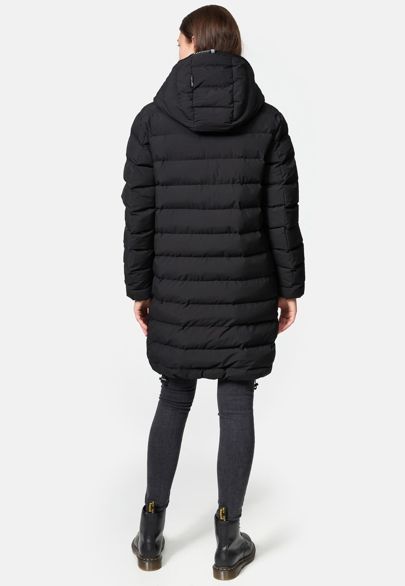 Moderner langer Steppparka mit Kapuze