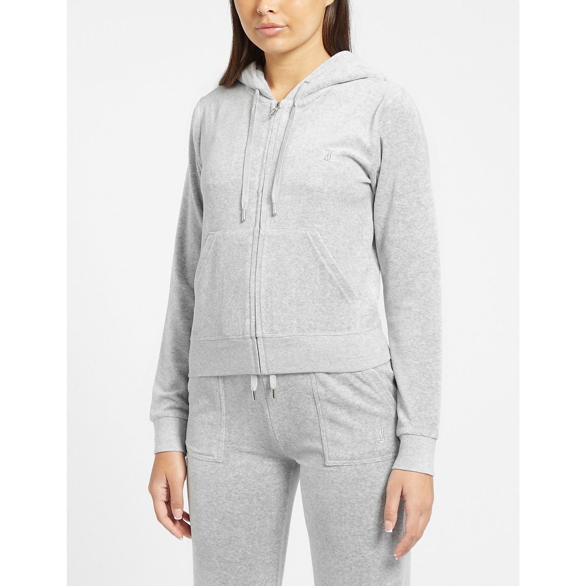 Ikonische Velours-Kapuzenjacke mit Reißverschluss