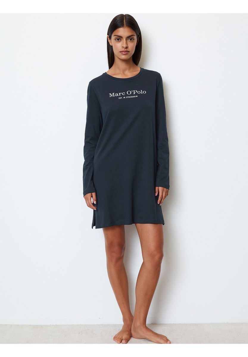 Langarm-Nachthemd mit Logo-Print
