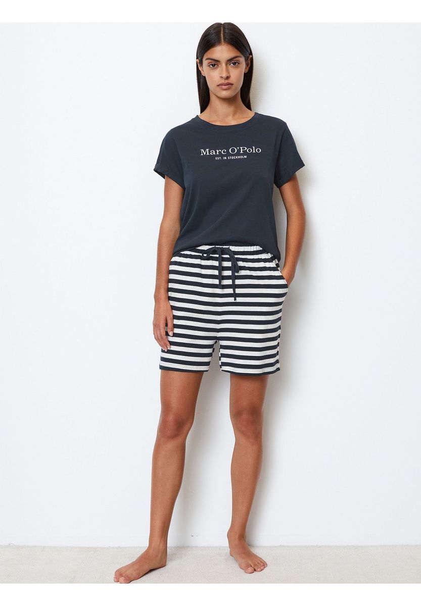 Set aus Logo-Shirt und gestreiften Shorts