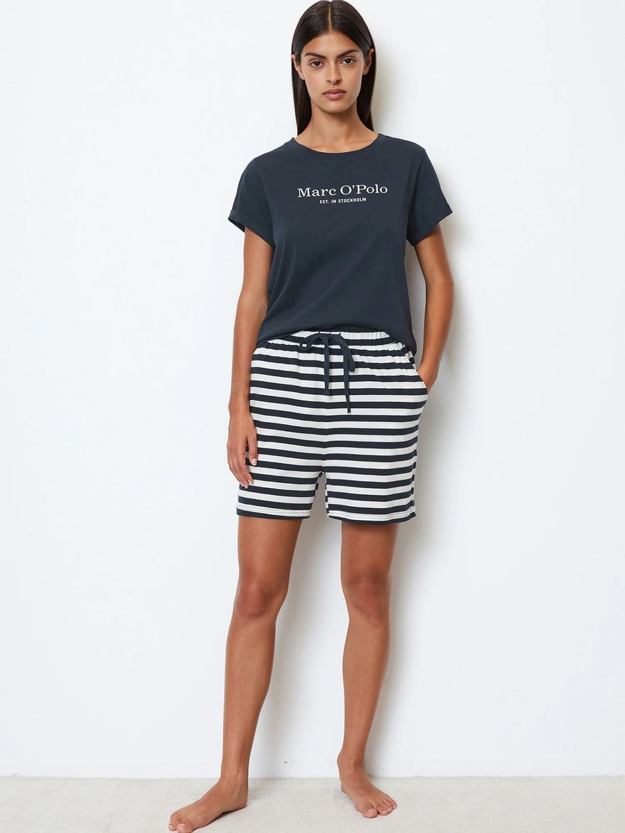 Set aus Logo-Shirt und gestreiften Shorts