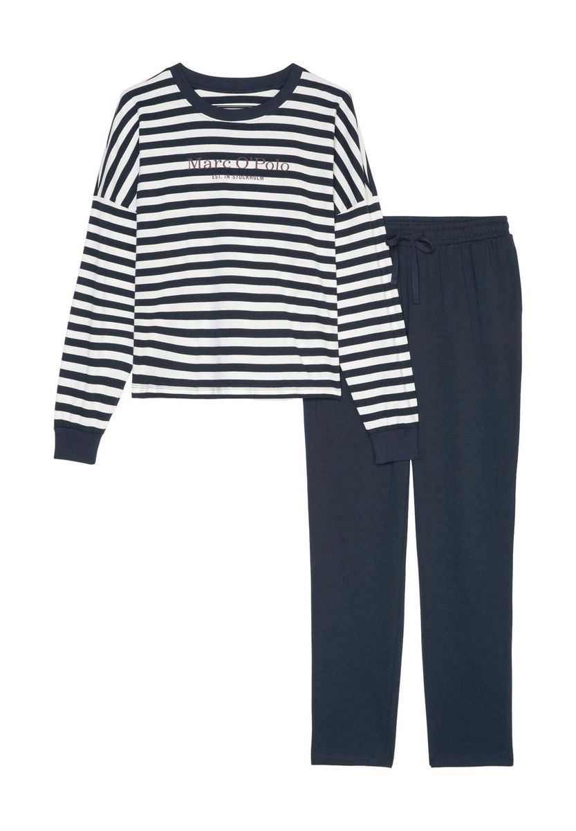 Gestreiftes Loungewear-Set mit Logo-Print