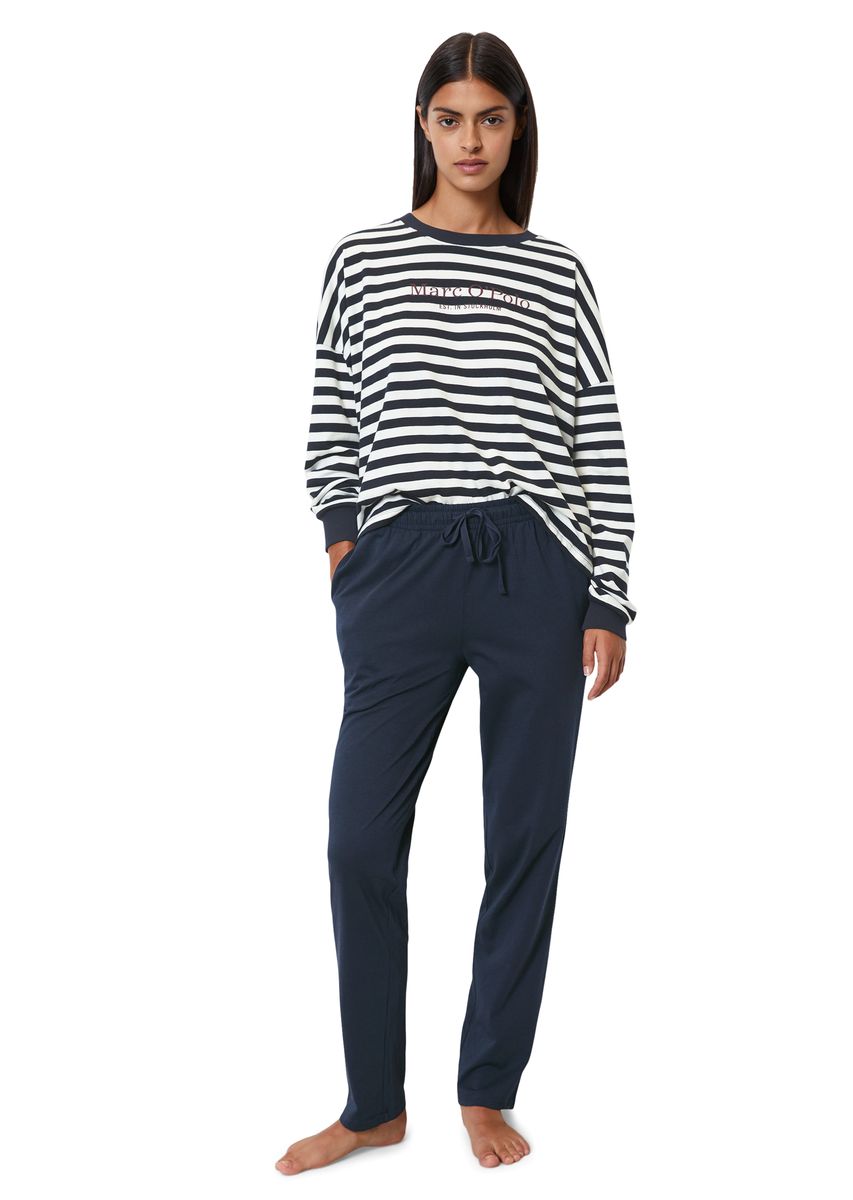 Gestreiftes Loungewear-Set mit Logo-Print