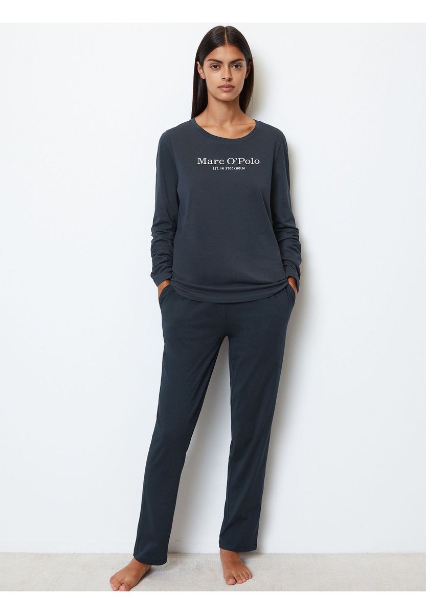 Langärmeliges Loungewear-Oberteil aus Baumwolle