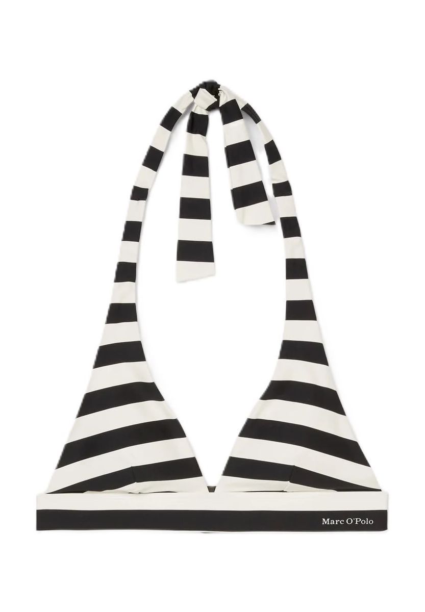 Gestreiftes Neckholder-Bikinioberteil mit Unterbrustband