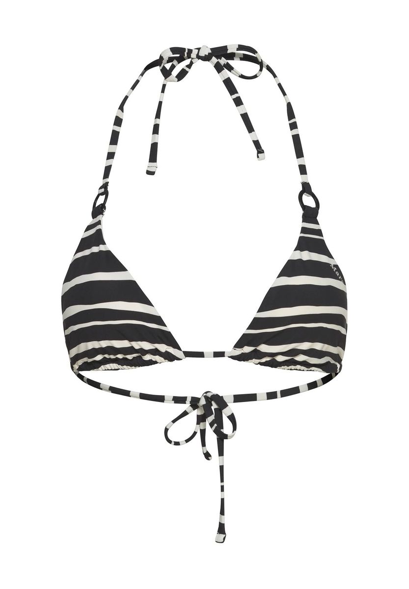 Gestreiftes Triangel-Neckholder-Bikini-Oberteil