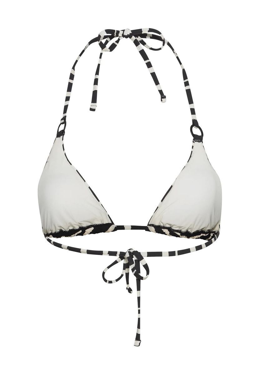 Gestreiftes Triangel-Neckholder-Bikini-Oberteil