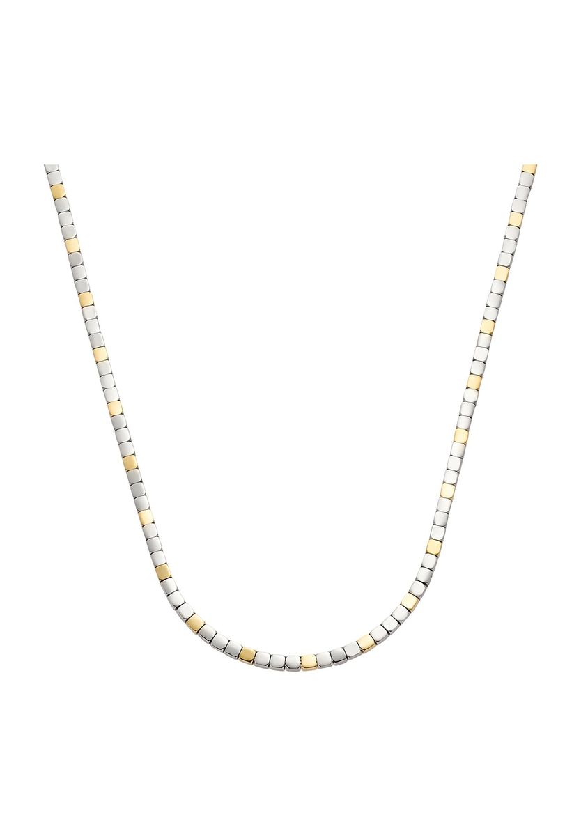 Lange Bicolor-Halskette mit geometrischen Würfeln