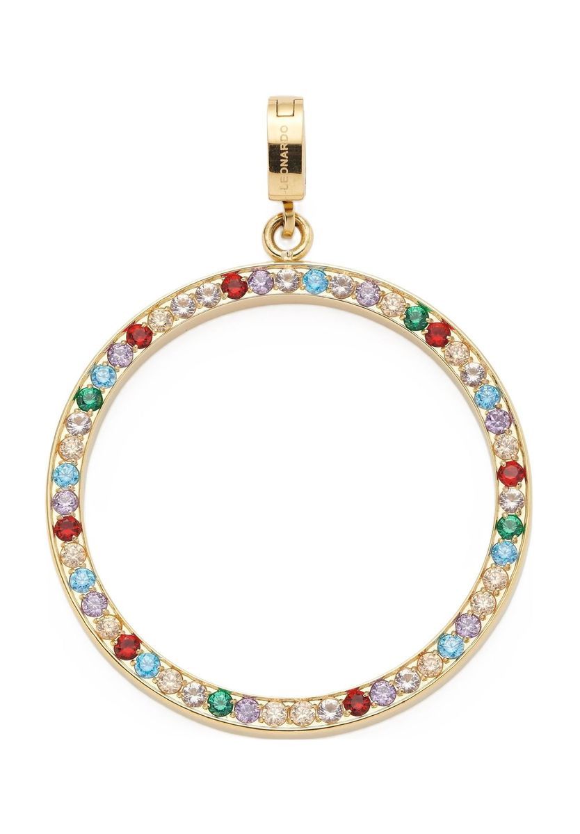 Geometrischer Ring-Anhänger mit Multicolor-Pavé