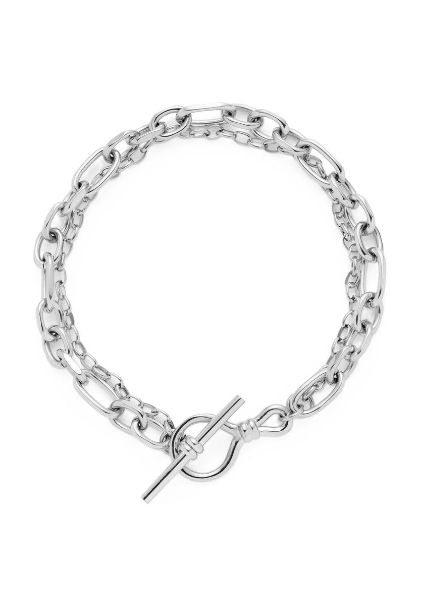 Doppelreihiges Kettenarmband mit Knebelverschluss