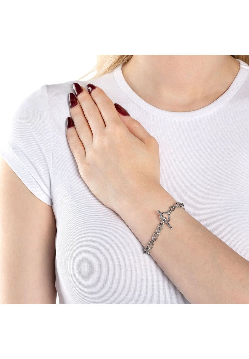 Doppelreihiges Kettenarmband mit Knebelverschluss