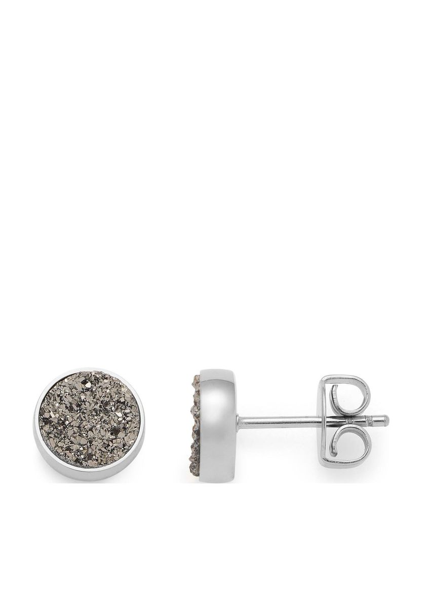 Runde Achat-Druzy-Ohrstecker