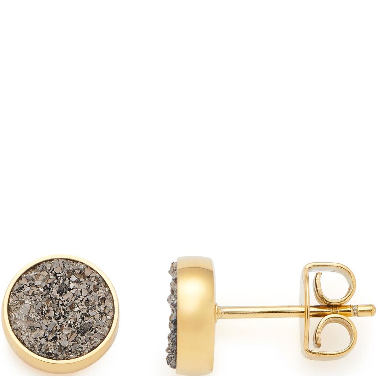 Runde Achat-Druzy-Ohrstecker