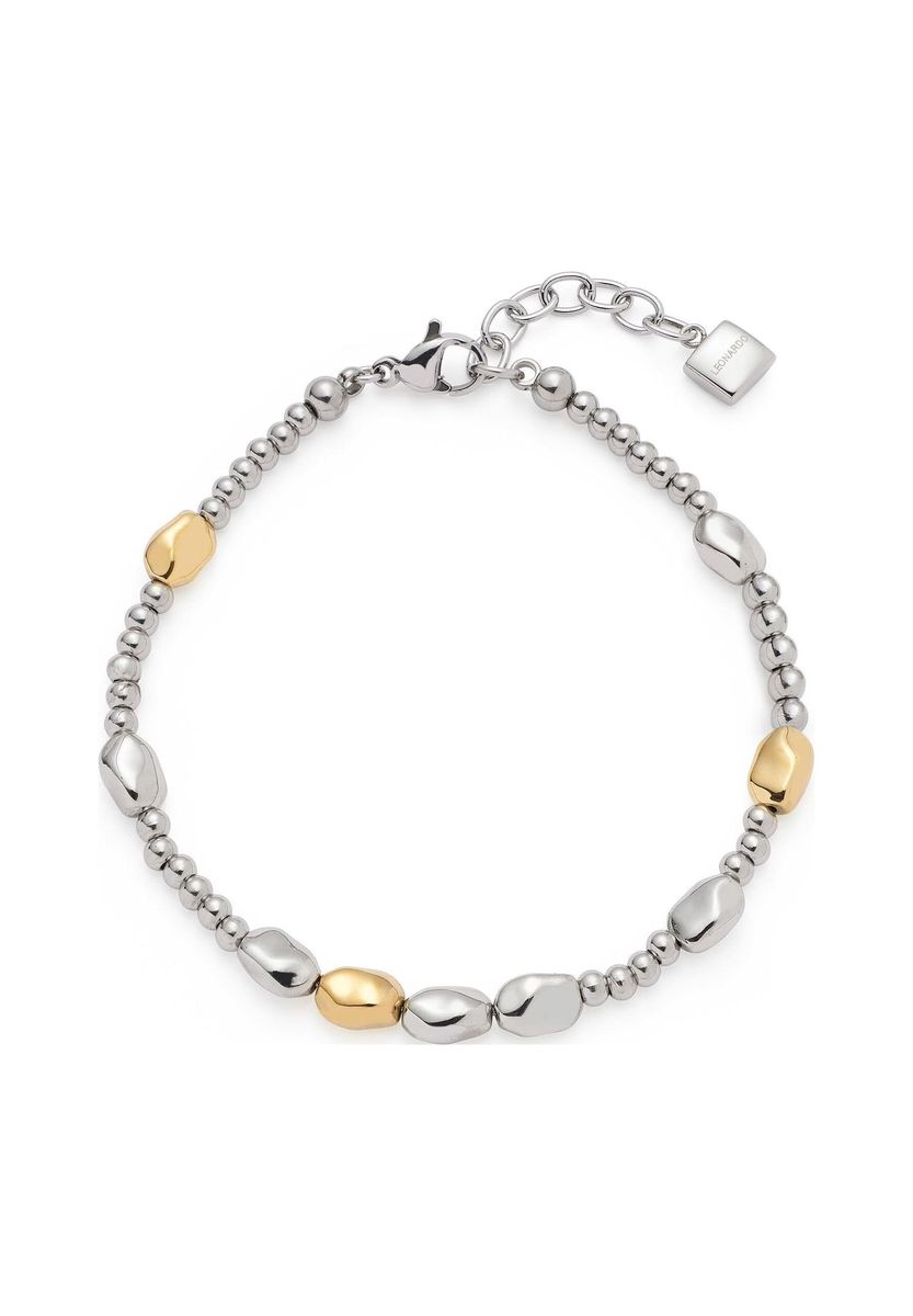 Bicolor Armband mit Nuggets und Kugeln
