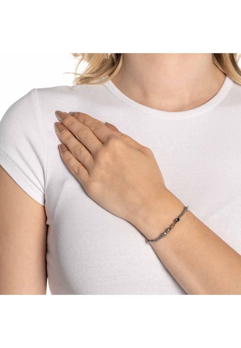 Bicolor Armband mit Nuggets und Kugeln