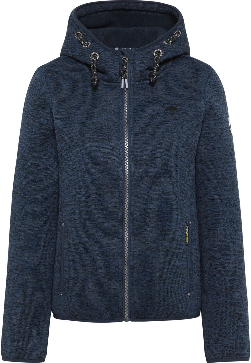 Kapuzenjacke aus Melange-Strickfleece